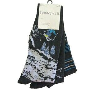 Cool Sockopath Skier Striped Socks Mens 3 Pairs Snow Skiing Sock Size 10-13